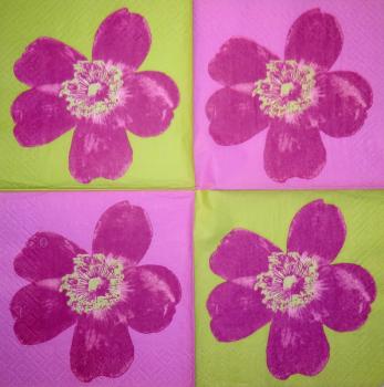 001 Anemonen, Mohn - 3-lagig (rot)